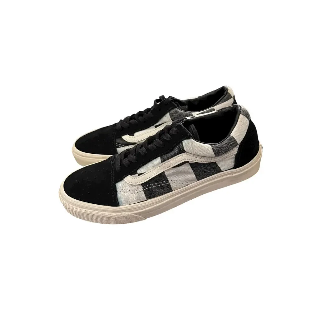 Vans Old Skool Oversize Checkerboard Black White Sneakers Men’s 10.5/W 12